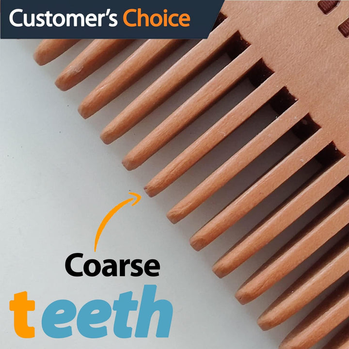 Original Antistatic Wooden Beard Comb, Coarse & Fine Teeth, Moustache & Beard Grooming