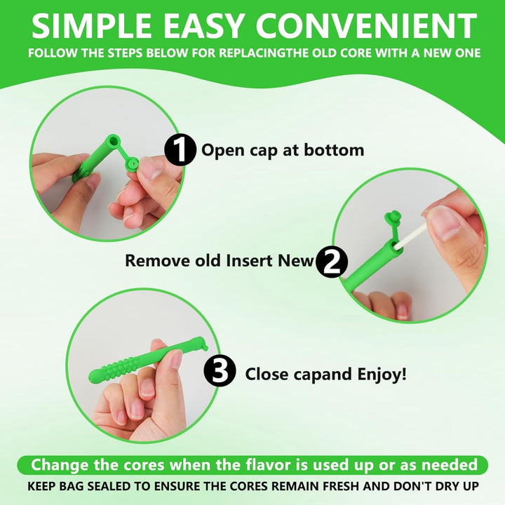 6PCS Chewable Essential Oil Breath Stick,Portable Aromatherapy for Fresh Breath,Essential Oil Inhaler for Respir/Atory Support,Chewable Breather Sticks,Chewable Puffer,Stress Relief,Can Take Anywhere