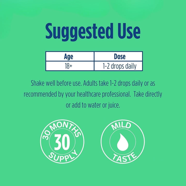 Iodine Drops | Organic Potassium Iodide Supplement | Daily Support for Thyroid Function & Wellness | 250 Mcg per Serving | USDA Organic, Vegan, Non-Gmo, Gluten-Free | 30-Month Supply