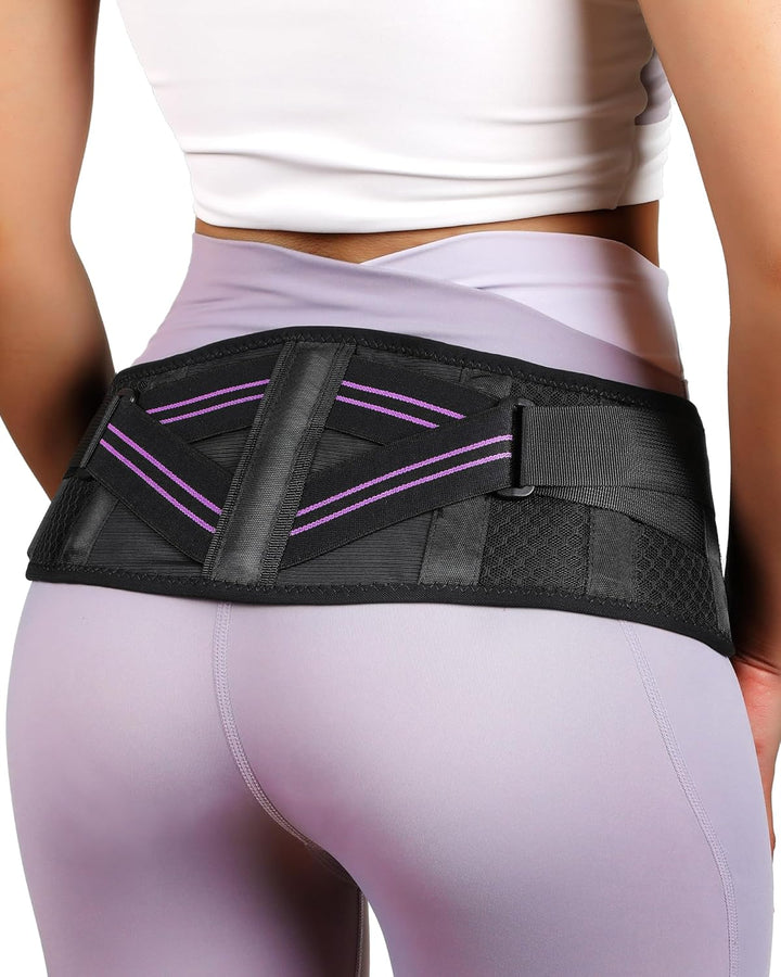 Sacroiliac Support Belt with Extra Support Stays, Hip Support for Women for Pelvic, Leg, Hip, SI Joints, Sciatic Pain Relief, Lower Back Support for Women, Trochanteric Belt, 360°Anti-Slip