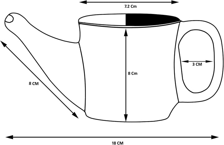 Ancient Impex Ceramic Neti Pot 400 Ml (Blue) | Spill-Proof & Microwave Safe Nasal Cleaning Pot for Sinus, Allergy & Congestion Relief | Reusable & Eco-Friendly Jala Neti Pot