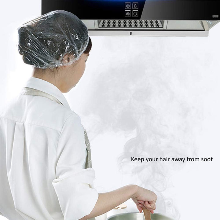 Shower Cap Disposable, 50 PCS Bath Caps Large Thick Clear Waterproof Plastic Elastic Hair Bath Caps for Women Kids Girls, Travel Spa, Hotel and Hair Solon, Home Use