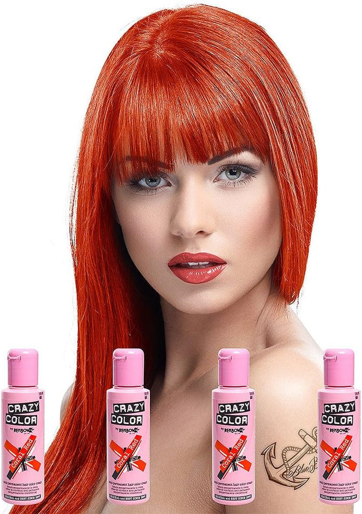2X  Semi-Permanent Hair Dye 2X 100Ml (Fire Red)