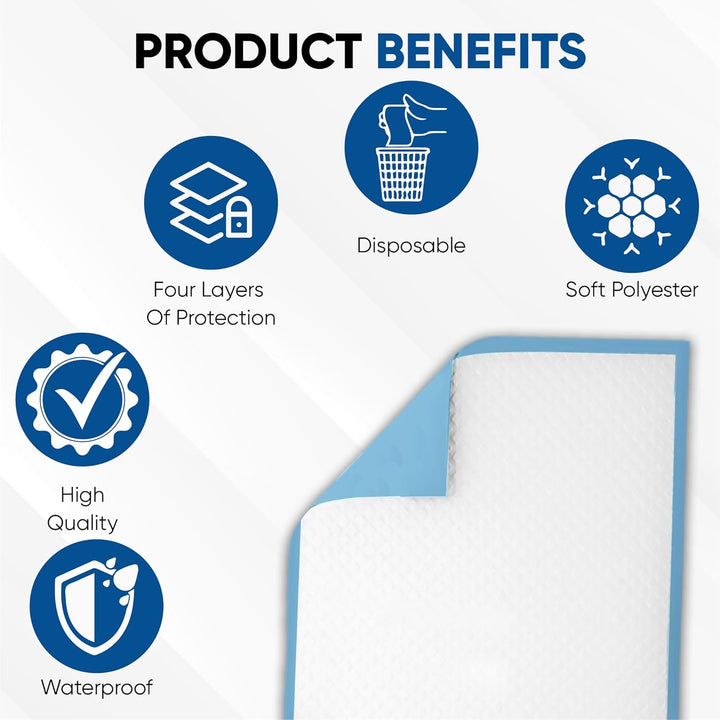 100 X Premium Incontinence Bed Pads 60X90 Cm | Incontinence Bed Sheets | Provides Soft Feel | Disposable Bed Mats for Incontinence | Bed Protectors Kids | Maternity Bed Mats (5 Packs of 20)