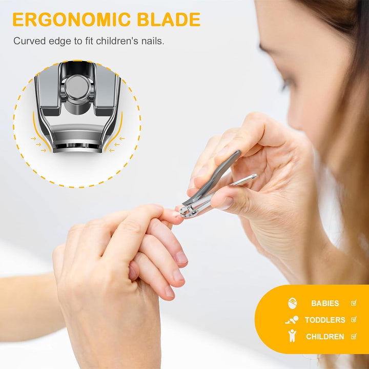 Safe Kids Nail Clippers for Baby, Infants and Toddlers, 0.2-Inch Jaw Nail Clipper Trimmers for Children, Newborns, Precision Nail Grooming Tool for Tiny Fingers and Toes