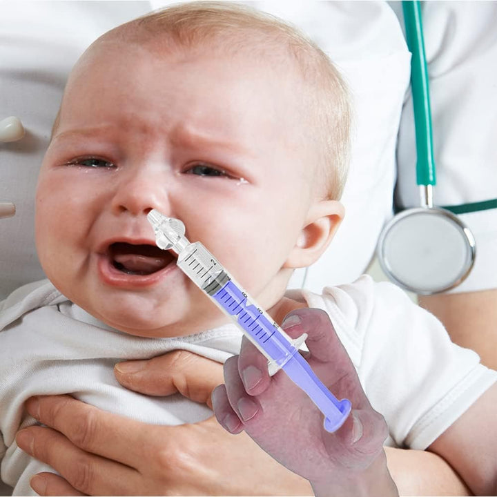 2Pcs Baby Nasal Aspirator, 10Ml Nasal Irrigator, Reusable Silicone Nasal Suction Tip, Nasal Irrigator for Baby, Nose Cleaner Rinsing Device, Safe and Comfortable