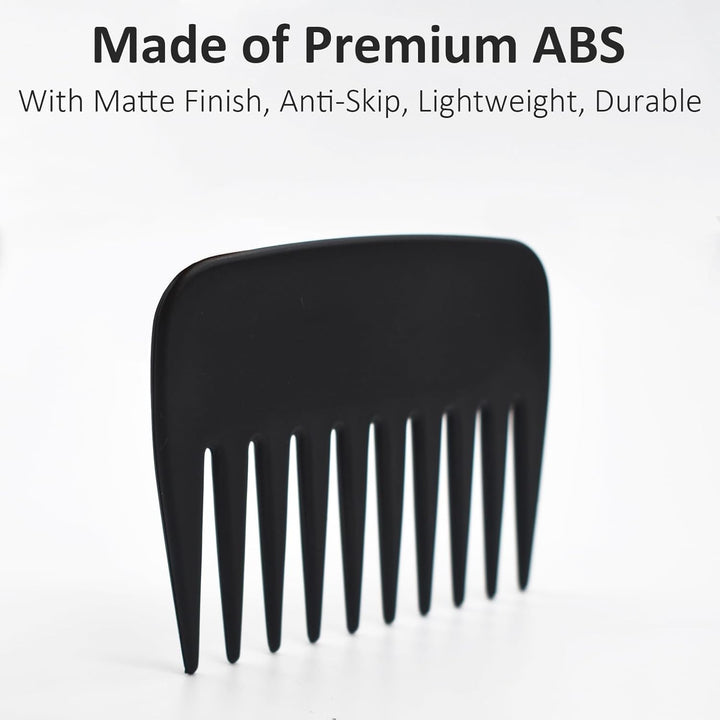 Professional Streaker Combs, anti Static Wide Tooth Hair Styling Detangling Comb Compact Palm-Sized No Handle Afro Comb for Men Women Curly Wavy Wig Salon Barber Home Office Travel Purse (1)