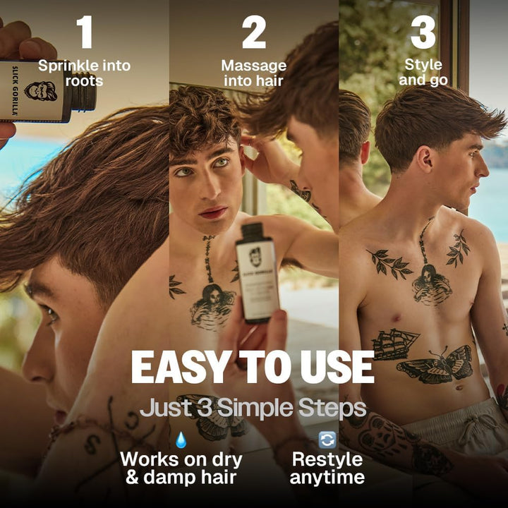 Hair Styling Texture Powder, Matte Hair Powder Men, Women for Volume, Definition, Hold, Mens Styling Products, Non-Greasy, 20 G - 3 Pack