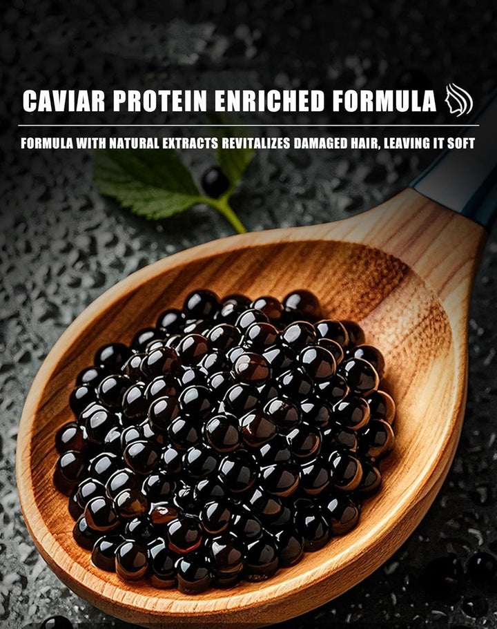 Hair Dye Shampoo for Women & Men with Caviar Protein – Vibrant Long-Lasting Brown Tones Plant-Based Coloring Cream with Nourishing Care (Soft Black)