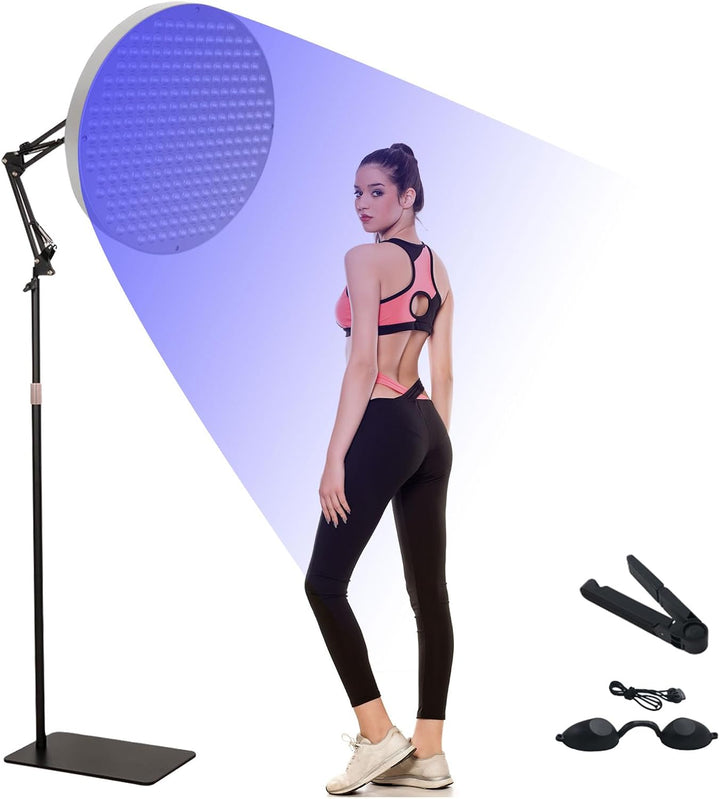 Tanning Lamp, 50W Sun Lamp with 460Nm Blue Light & 250 Leds, Portable Face Tanning Lamp with Adjustable Stand for Body and Face Light Therapy at Home