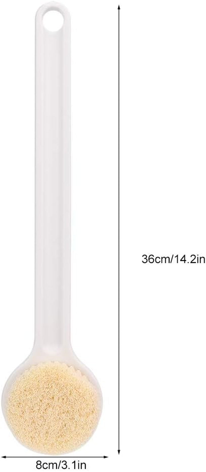 Long Handle Soft Hair Bath Brush for Deep, Exfoliating Body Scrubber & Shower Brush – Ergonomic Design for Comfort and Ease (White)