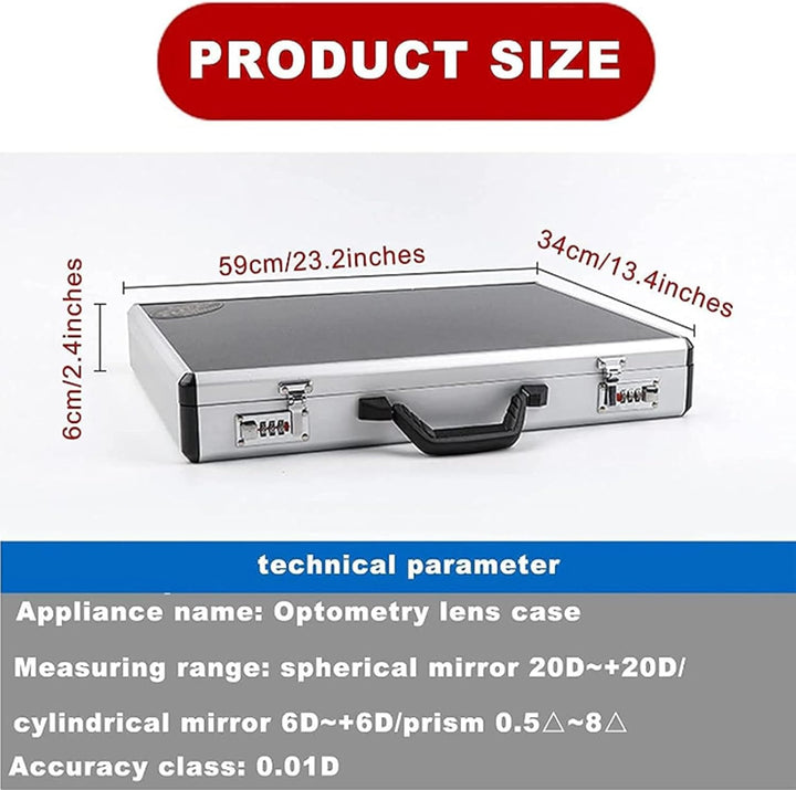 266 Pcs Optical Trial Lens Set Optometry Kit, Plastic Rim Aluminum Case Trial Frame Optometry Optician Test with Trial Frame, Suitable for Optometry and Optician