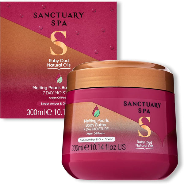 Spa Ruby Oud Melting Pearl Body Butter with Shea Butter & Argan Oil, No Mineral Oil, Cruelty Free & Vegan Body Moisturiser for Women, 300G
