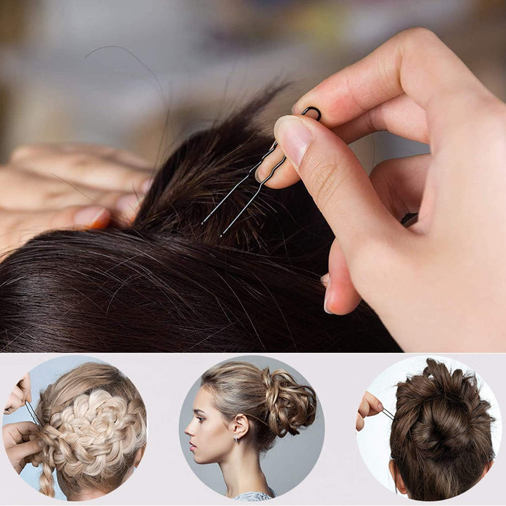 Brown Hair Pins,Bobby Pins U Shape Hair Bun Pins Bun Pins Hair Clips Hair Grips for Women Hair Styling Pins 50 Pieces Ideal for All Hair Types (6 Cm/2.36 Inch)