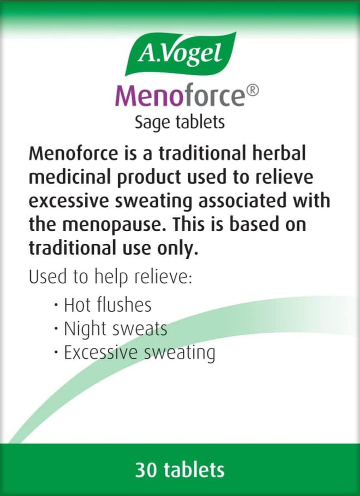 Menoforce Sage Tablets | Menopause Supplements for Women | for Menopause Hot Flushes and Night Sweats | One-A-Day | 30 Tablets