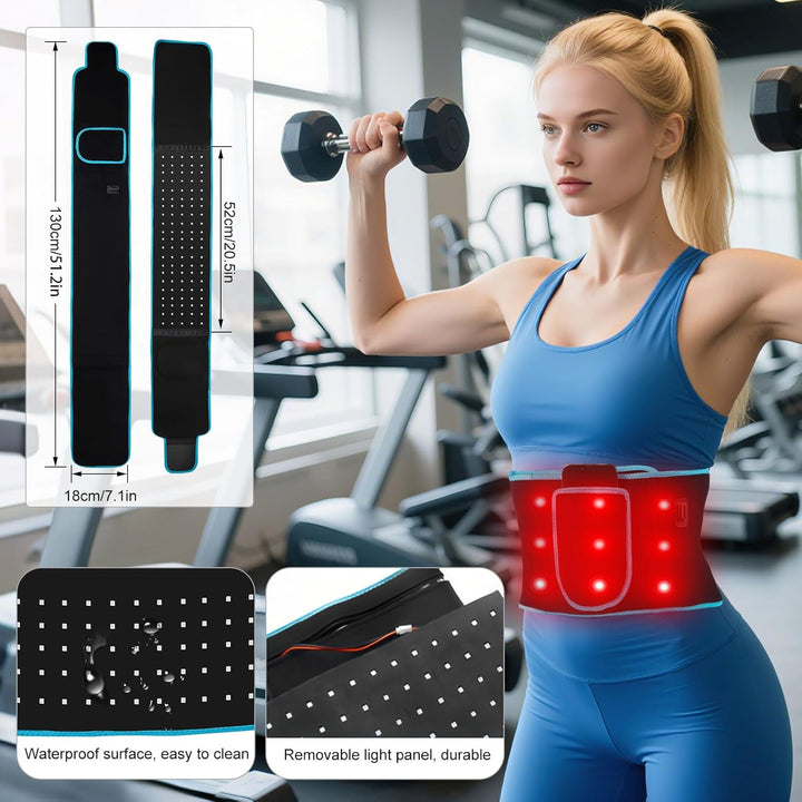 Red Light Belt, 660Nm Red Light & 850Nm Near-Infrared Light Wrap Belt, for Legs, Back, Waist, Shoulders, Neck, Lightweight Wrap Device with Timer Settings for Women, Men