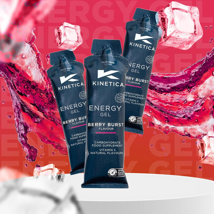 Sports Caffeine Free Quick Release Energy Gels - Berry Flavour | 24G Carbohydrates/Serve | 24 X 70G Pack | Vegan & Gluten-Free | Fast Acting Energy Source | Boost Energy & Easy to Digest