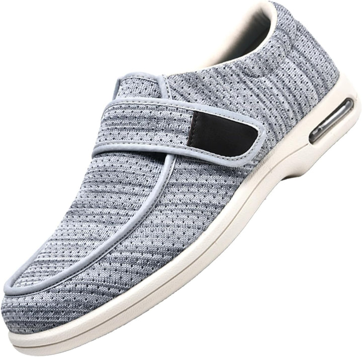 Extra Wide Fit Diabetic Shoes,Close Wide-Fitting Touch Bar-Strap Slippers Adjustable Hook and Loop Comfy Swollen Feet Shoe,