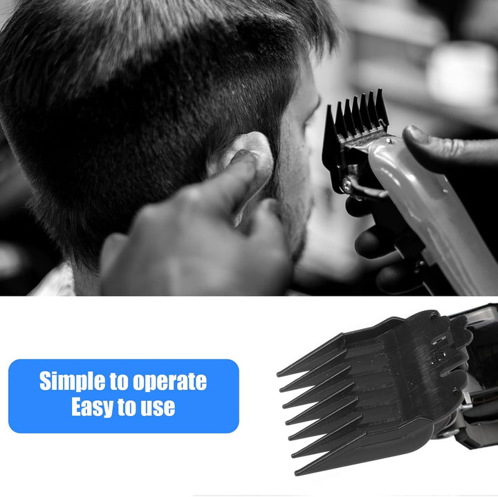 10 Pcs Clipper Guards Set Fits for Most Wahl Clippers and Babyliss FX870, Professional Hair Clipper Combs Guides Replacement, 1/16 to 1 Size Range, Black