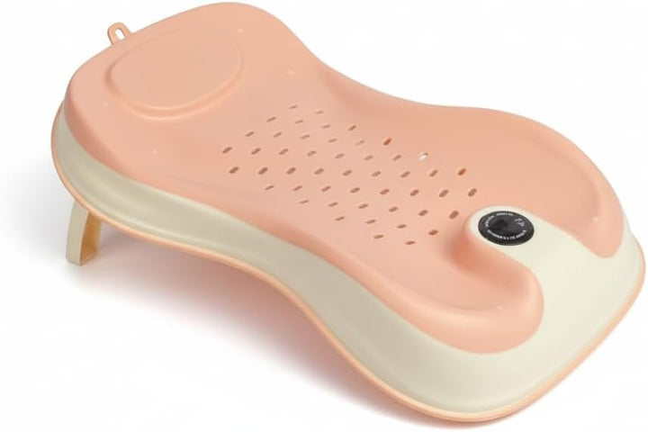 Baby Bath Support Seat – Ergonomic Infant Bath Lounger | Foldable, Non-Slip Baby Bather for Newborns 0–12 Months | Quick Drain Design | Soft PP+TPE Material | 55Cm (Grey2)