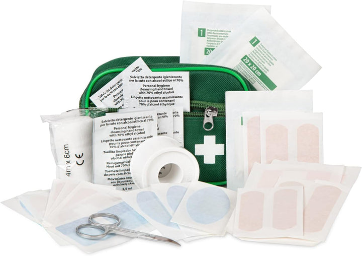 First Aid Kit, 56 Pieces, Green