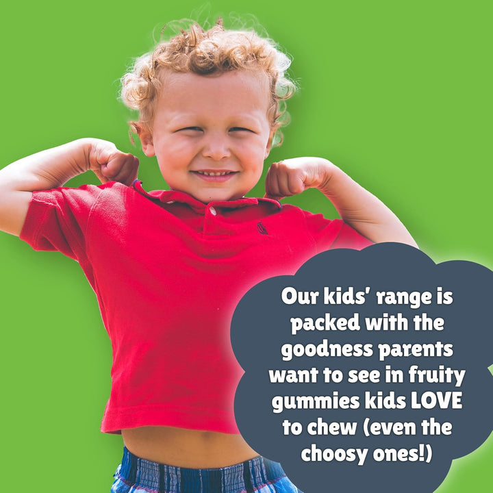 Kids Multivitamin Advance, 60 Kids Vitamins Gummies, 11 Essential Nutrients, 2 Months Supply, Real Fruit Juice, Vegan, Age 3 +, Blueberry and Raspberry Flavour