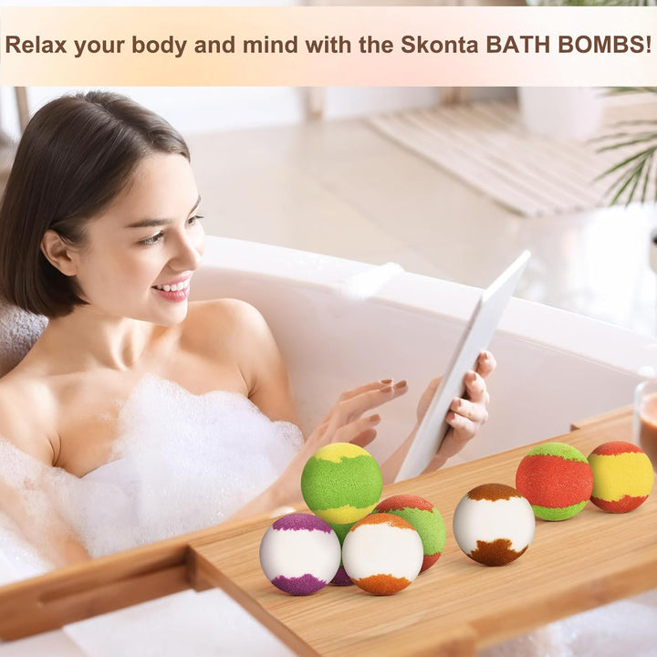 Bath Bombs Gift Set, 12-Pieces Handmade Fizzy Bubble Bath Bombs, Vegan & Cruelty Free, Perfect for Bubble and Spa Bath, Birthday Mothers Day Gifts Idea for Her/Him, Wife, Girlfriend Teens