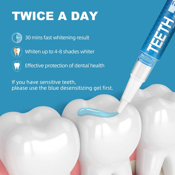 Teeth Whitening Pen 5 Pack for 70+ Treatments | Enamel-Safe & Sensitivity-Free 4 Whitening Pens plus 1 Desensitizing Pen | Instant Teeth Whitening Kit That 1-6 Shade Whiter in 1-2 Weeks | Mint Flavor