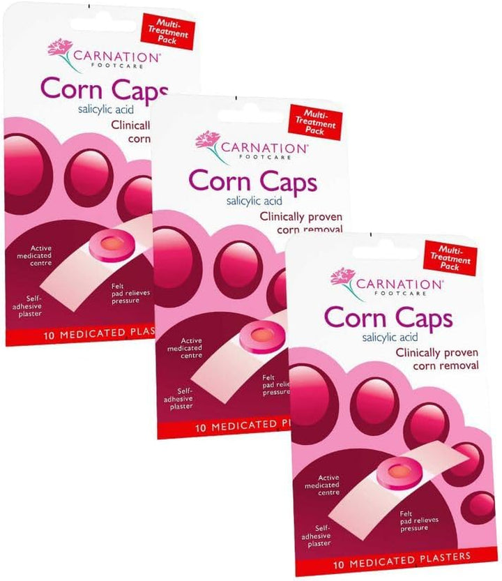 Corn Caps X 10, All-In-One, Salicylic Acid Paste with Soft Felt Corn Ring. Relieves Pressure and Pain. One Step Application.