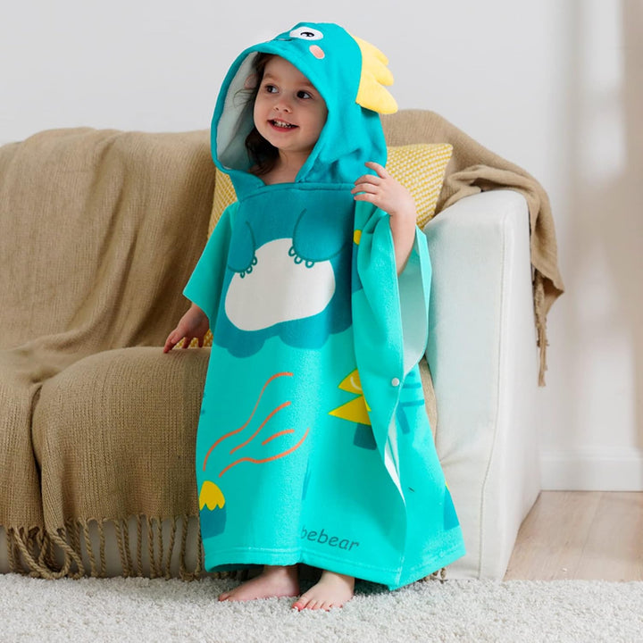 Baby Hooded Towels Wearable Hooded Towel for Boys Girls Absorbent Hooded Towel for Toddlers, 25"X 23", 0-6 Years, Dino