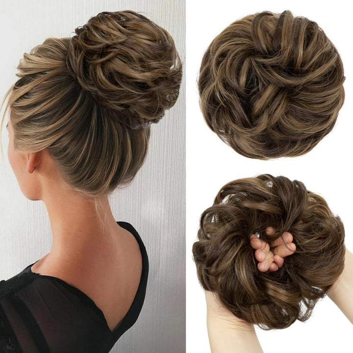 Messy Bun Hair Piece for Womens Synthetic Scrunchies Buns Extension Hairpieces Updo Pony Tail Dirty Blonde