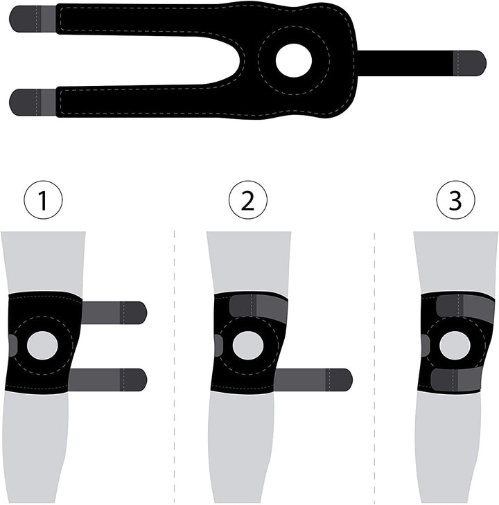 Adjustable Compression Knee Patellar Pad Tendon Support Sleeve Brace for Men Women - Arthritis Pain, Injury Recovery, Running, Workout, KS10