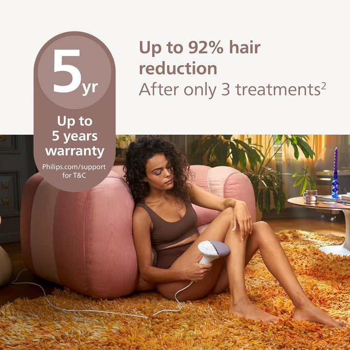 Lumea 8000 Series, IPL Hair Removal Device, Laser Hair Removal Alternative, Senseiq Technology, 2 Attachments for Body and Face, Model BRI944/00