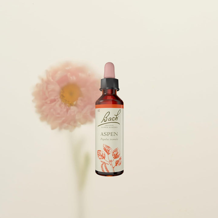 Bach Original Flower Remedies (Aspen) Face Your Fears, Feel Secure, Emotional Wellness, Natural Flower Essence, 20Ml