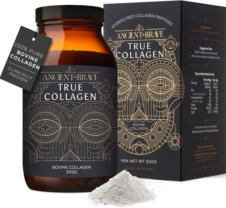 True Collagen 200G - Grass-Fed Bovine Collagen Powder - 100% Hydrolysed Collagen Peptides (Type 1) High Protein Supplements for Women - Fasting, Beauty, Keto - Skin, Hair & Nail Health