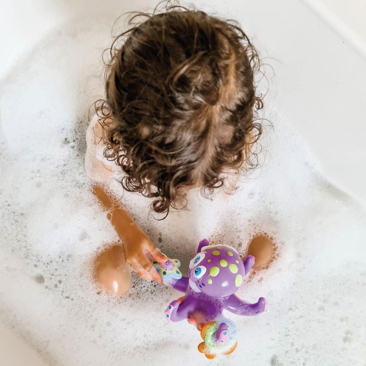 Octopus Floating Bath Toy - Sensory Development | 3 Rings Included | Colourful