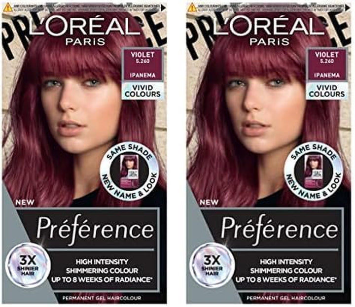 Paris Permanent Hair Colour, Long-Lasting Shine and Intense Colour, for up to 8 Weeks, Preference Vivids (Colorista), Bright Red 8.624, X1 Pack