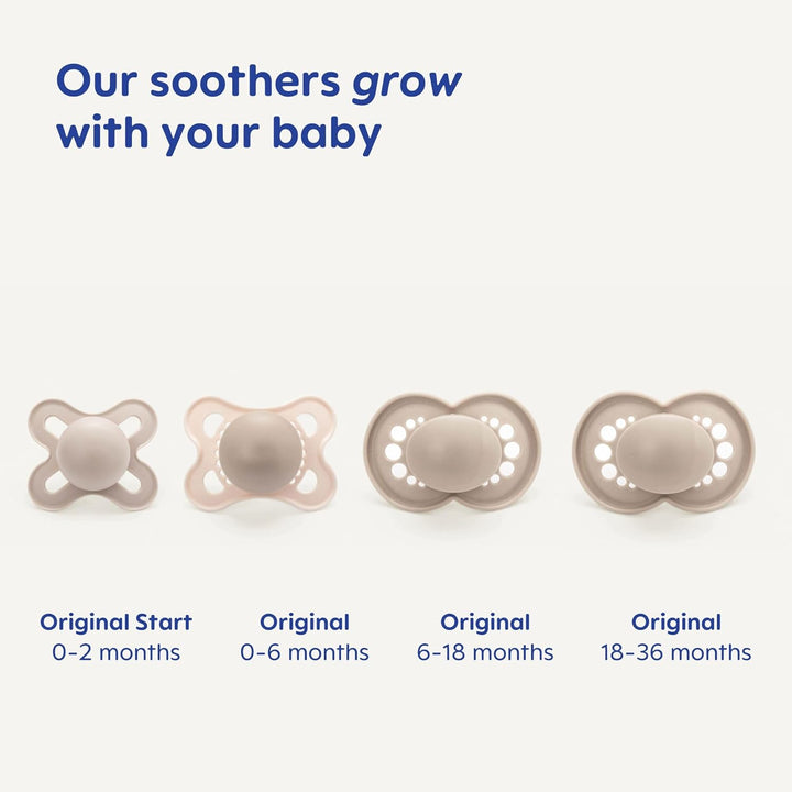 Original Soothers | 16 plus Months | Pack of 2 | Comes in Dummy Steriliser Box | Sustainable Materials | Baby Accessories | Blue (Various Designs)