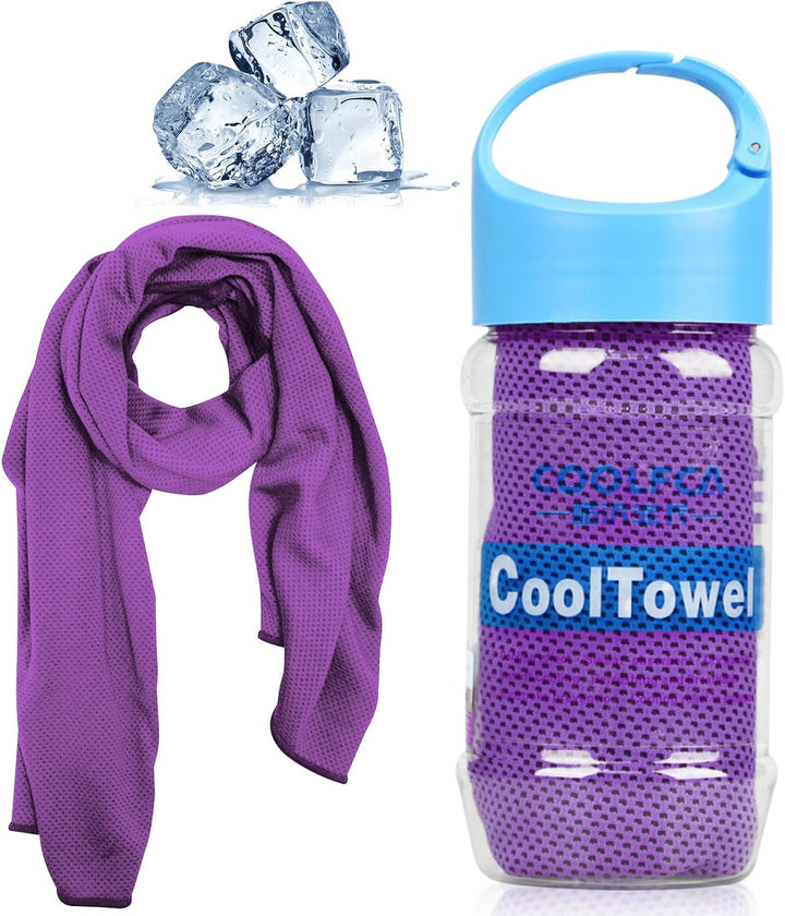 Cooling Towel, Ice Cold Sports Sweat Towel for Instant Relief Perfect for Cooling Scarf Neck,Forehead, Wristband, Bandana, Stay Cool from over Heating during All Kinds of Sports and Exercise