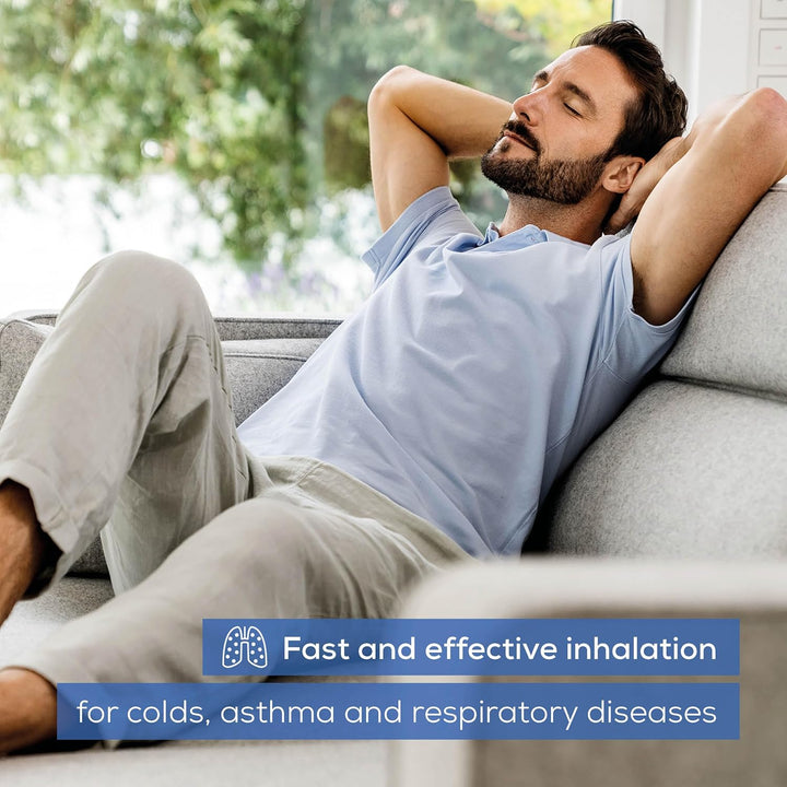 IH60UK Portable Nebuliser - Relief from Colds, Asthma, and Respiratory Problems - Quiet Inhaler Using Compressed-Air Technology - Suitable for Adults and Children - with Practical Storage Bag