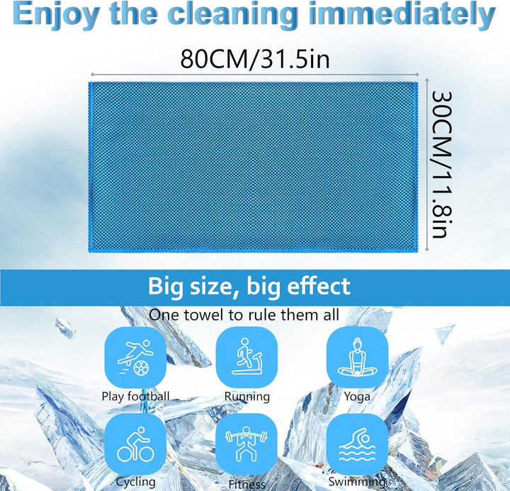 6 Pack Cooling Towels, Soft Cooling Gym Towels, Coo-Ling Neck Tow-Els Rags for Neck and Face, Ice Sports Towel, Cool-Ing Ne-Ck Wraps Sweat Towel for Sports,Gym,Yoga,Workout,Running,Camping