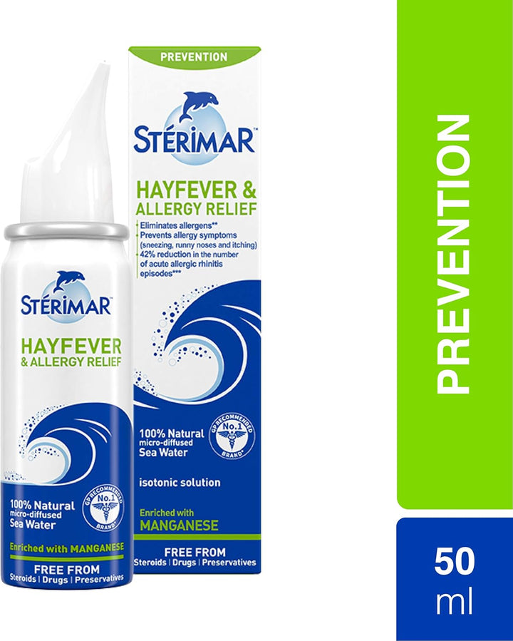 Hayfever & Allergy Relief, Nasal Spray, 100% Natural Sea Water, 50 Ml