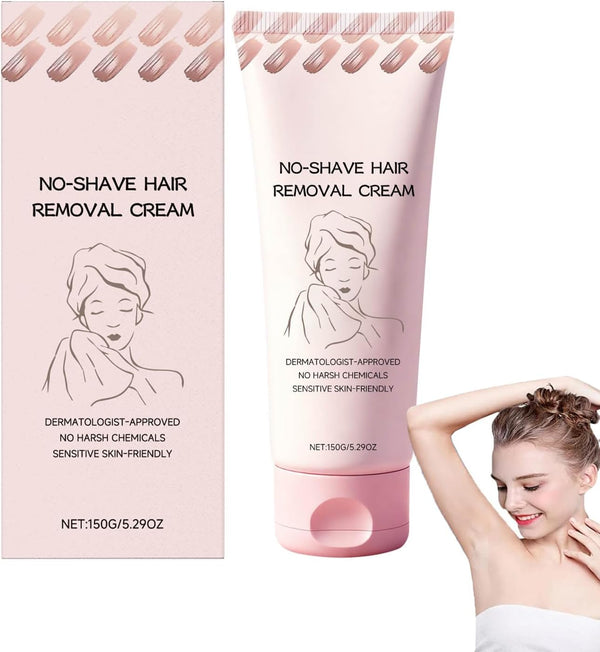No Shave Hair Removal Cream, Fast and Gentle Hair Removal Cream, Safe for Sensitive Skin, Moisturizes and Nurtures Skin, Suitable for Legs, Arms, and Bikini Area, for Women & Men 150G (150G, 1)