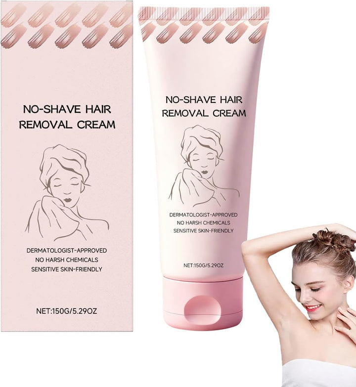 No Shave Hair Removal Cream, Fast and Gentle Hair Removal Cream, Safe for Sensitive Skin, Moisturizes and Nurtures Skin, Suitable for Legs, Arms, and Bikini Area, for Women & Men 150G (150G, 1)