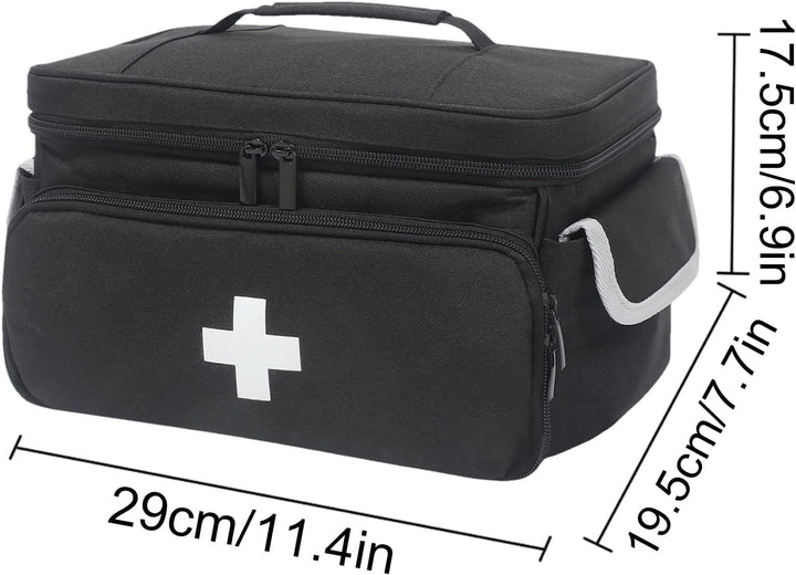 Doctor'S Bag, Health Bag for Home - Portable Nursing Work Bag, Empty Nurse Bag for Home, Portable Pill Bottle Storage Bag for Home Visits, Hospital Spra, Black, See Description, See Description