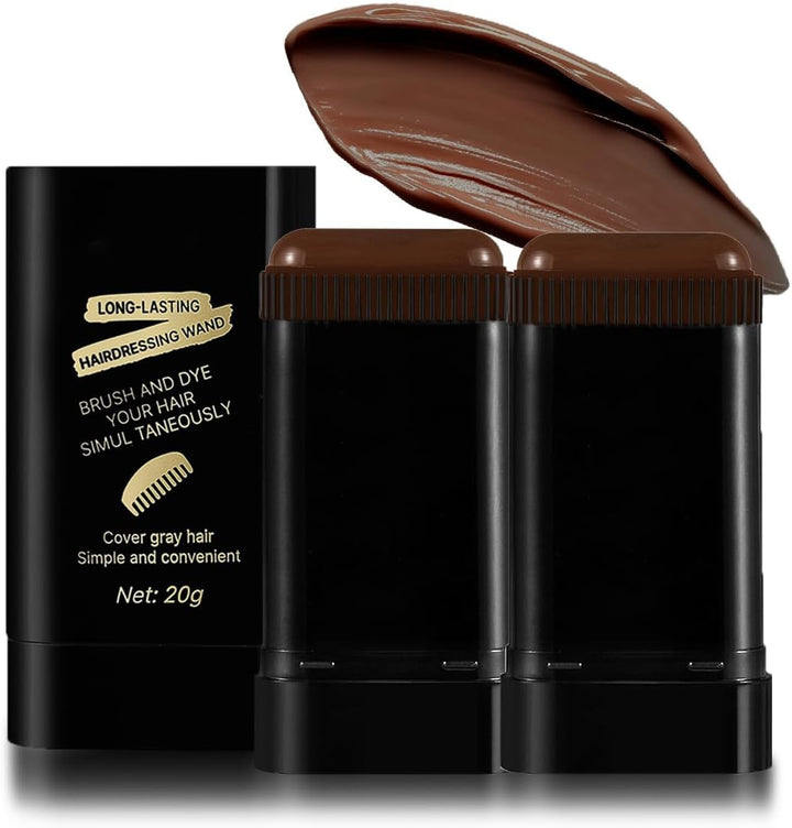 Portable Double-Pack Hair Dye Sticks, Gray Hair Cover Comb, Sweat-Proof and Color-Protecting, Multiple Colors Available. Used to Cover Gray Hair, Waterproof and Sweat-Proof, 2In1 Quick C