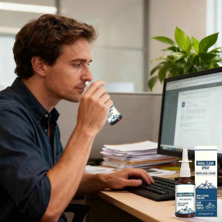 Nasal Cleanse Solution - Gentle Hydration Nose Cleaning, 60ML Congestion Relief Formula, Easy Use Moisturizing Care, Safe Breathing Comfort, Health Care for Men Adult Elderly Family Home Travel