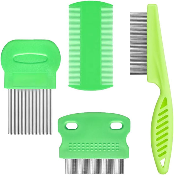 4 Pcs Lice Comb, Stainless Steel Tooth Comb, Lice Removal Combs