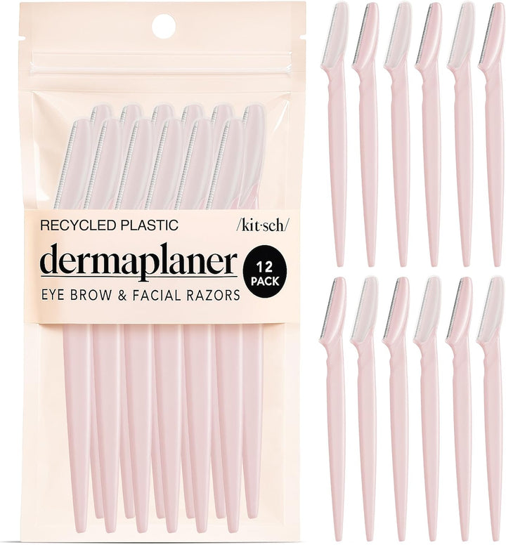 Dermaplaning Blades for Face - Face Razors for Women and Men | Eyebrow Razor & Facial Hair Remover | Exfoliates Facial Skin, Eyebrow Shaper | Dermaplaning Tool, 12Pc (Terracotta)