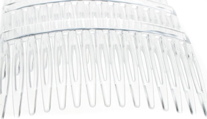 4 Pack of 7Cm Clear Plain French Side Hair Combs Slides Grips Clips Hair Accessories for Women Girls by …